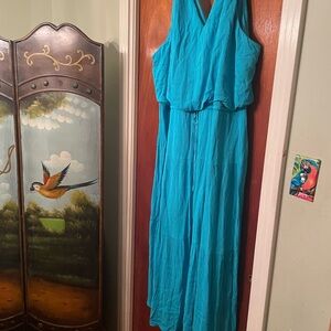Nina Leonard Vibrant Blue Maxi Dress